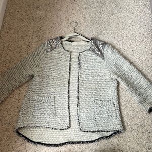 Zara Tweed Jacket with Sequin Shoulder
